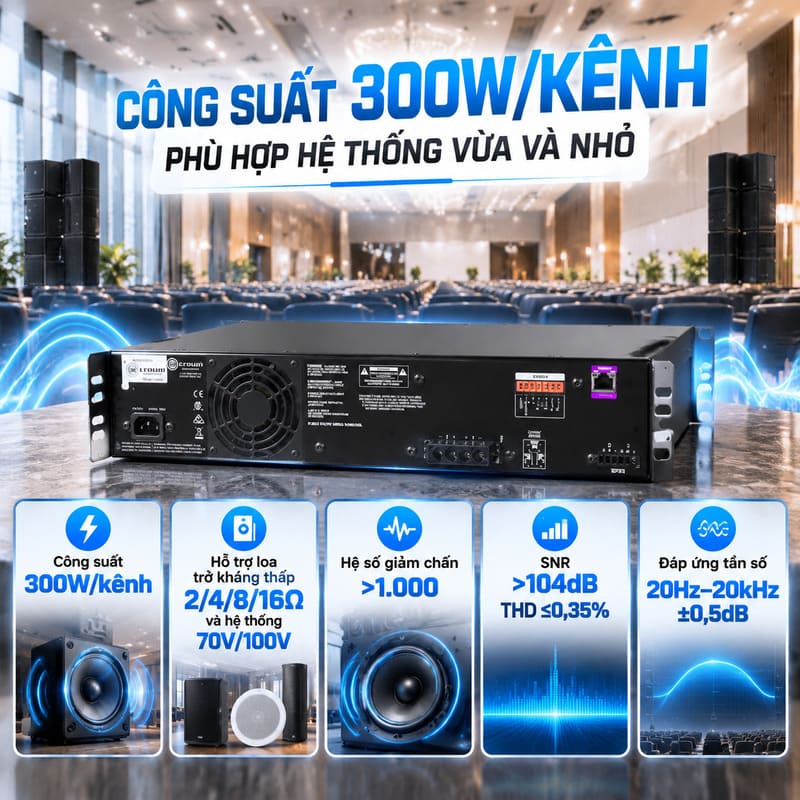 Cục đẩy c&ocirc;ng suất Crown CDi 2|300