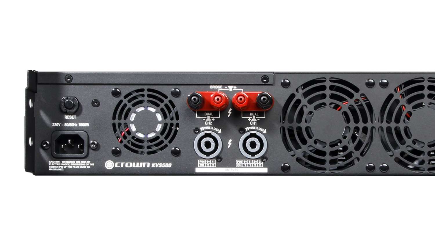 Cục đẩy công suất Crown KVS 500 mặt sau