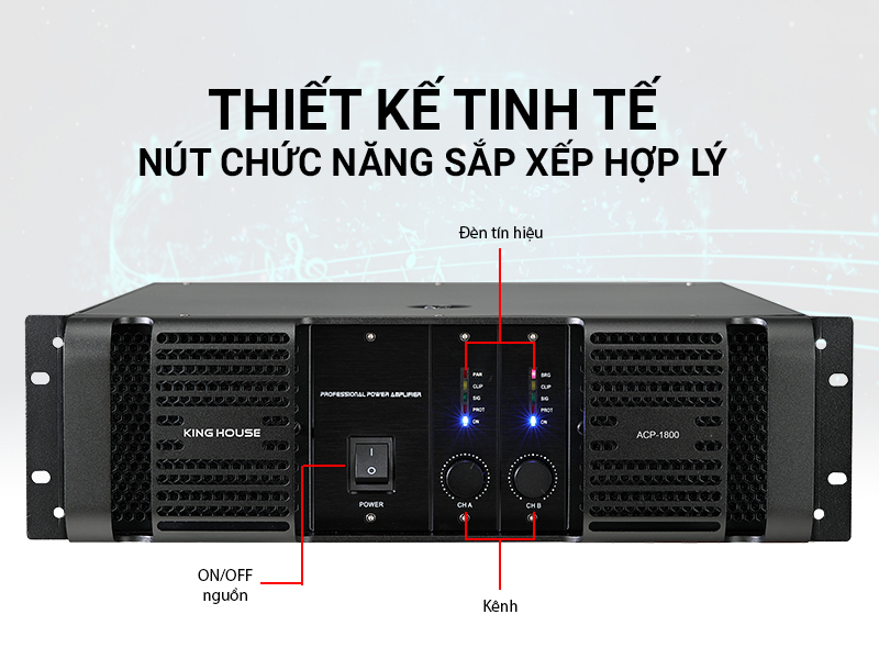 Cục đẩy c&ocirc;ng suất King House ACP-1800