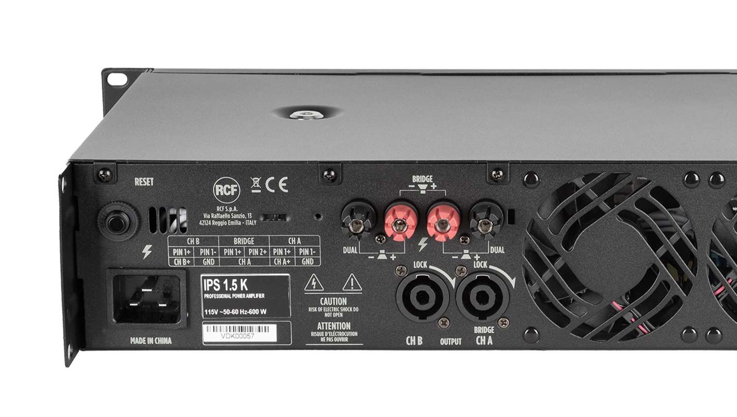 Cục đẩy công suất RCF IPS 1.5K mặt sau