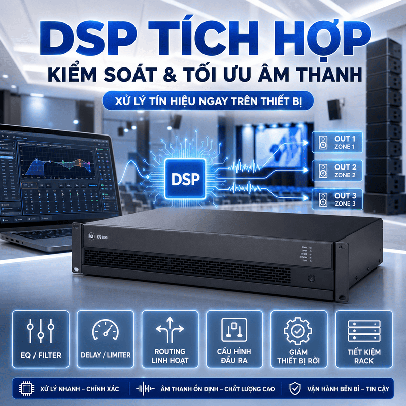 Cục đẩy c&ocirc;ng suất 8 k&ecirc;nh RCF KPS 808D