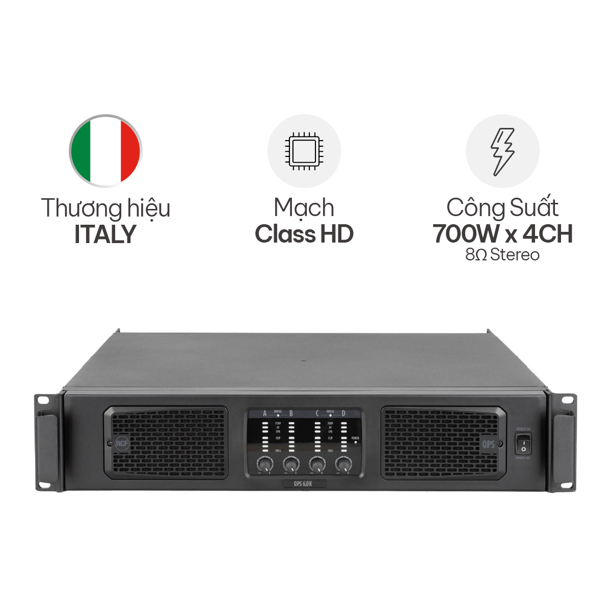 Cục đẩy công suất 4 kênh RCF QPS 6.0K