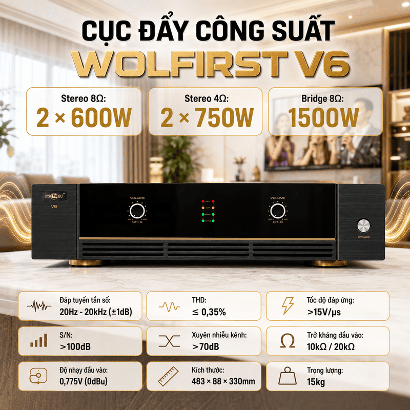 Cục đẩy c&ocirc;ng suất Wolfirst V6