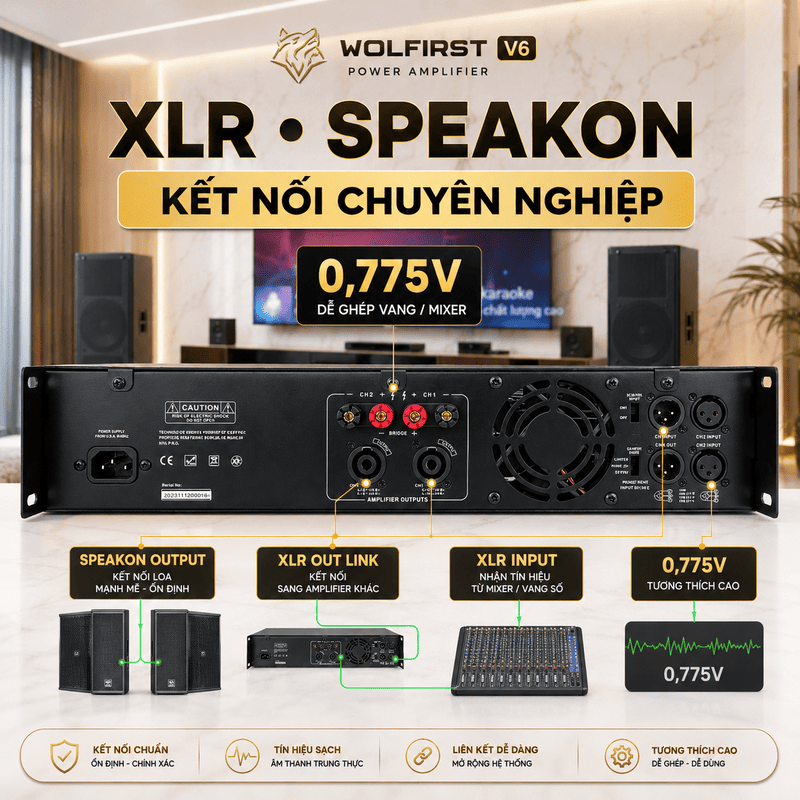 Cục đẩy c&ocirc;ng suất Wolfirst V6