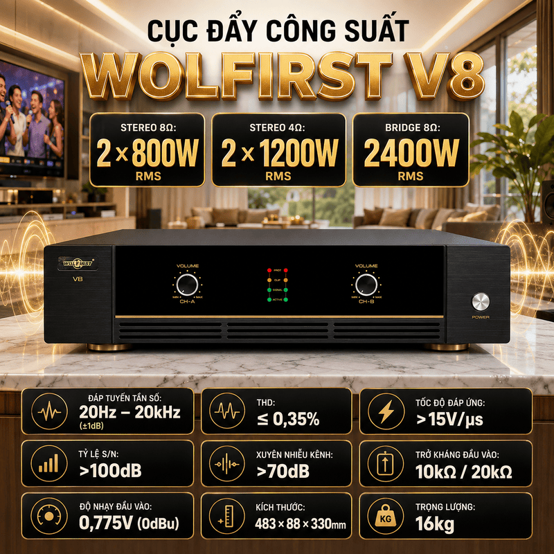 Cục đẩy công suất Wolfirst V8