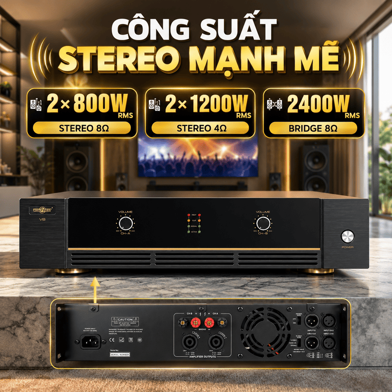 Cục đẩy công suất Wolfirst V8