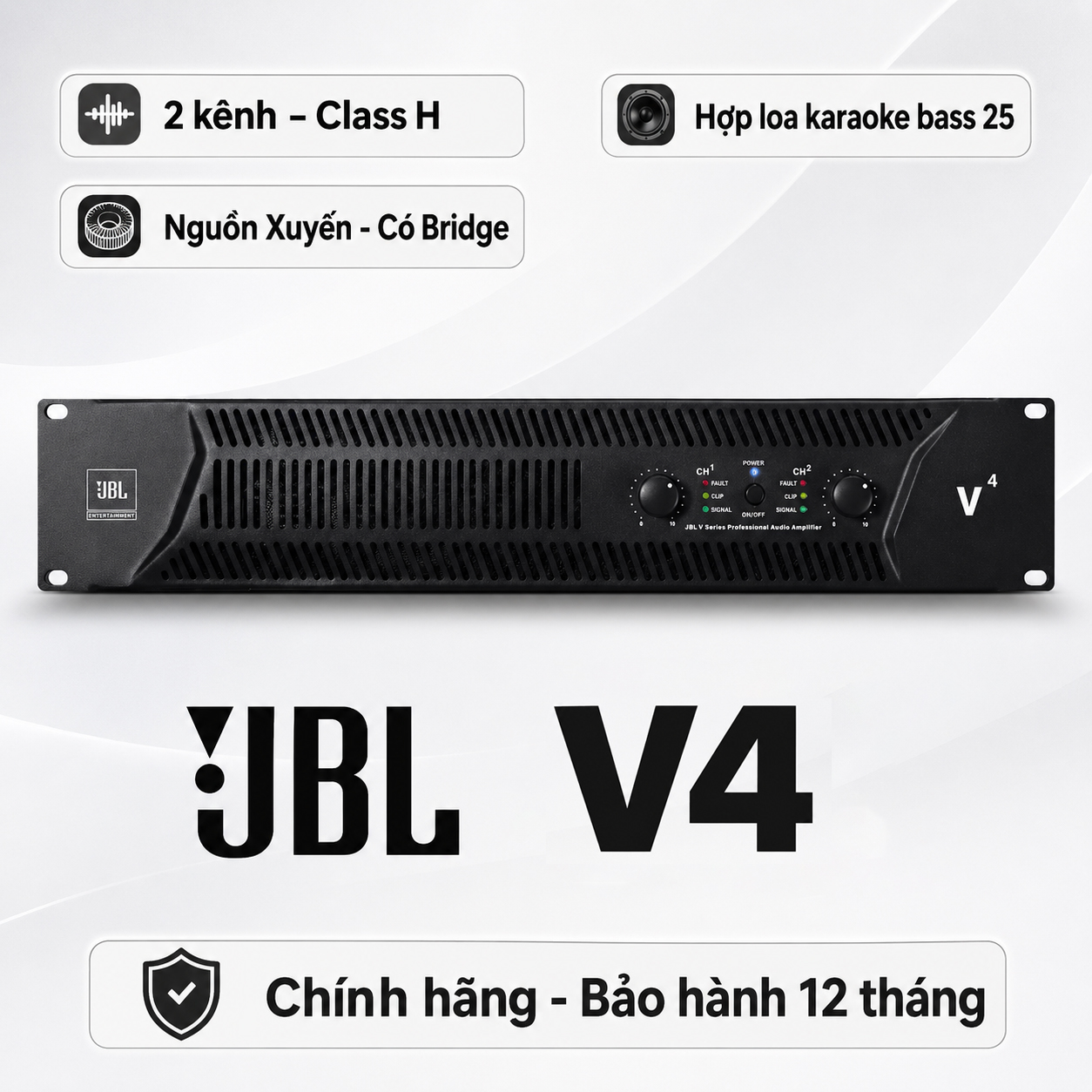 Cục đẩy công suất 2 kênh JBL V4 
