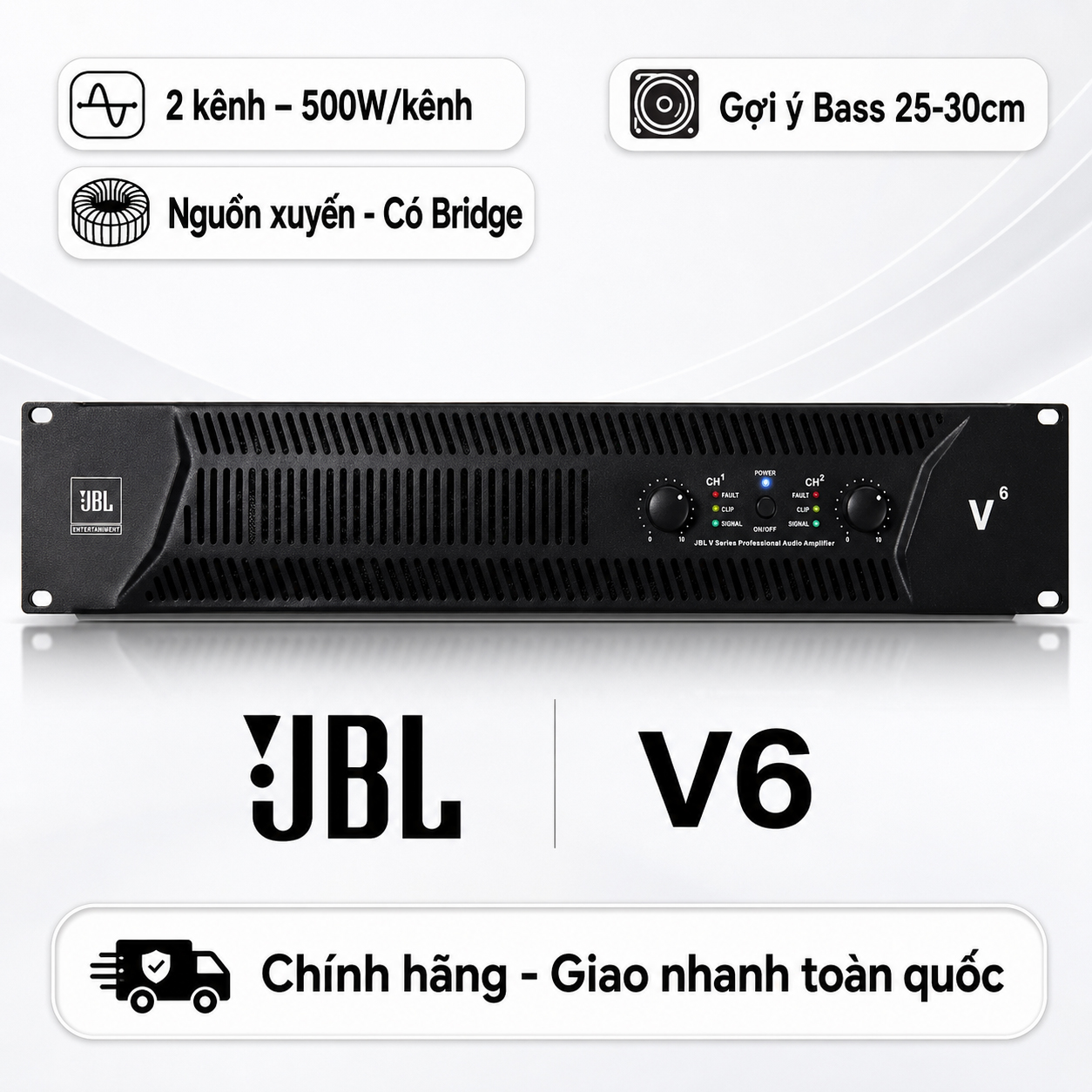 Cục đẩy công suất 2 kênh JBL V6 