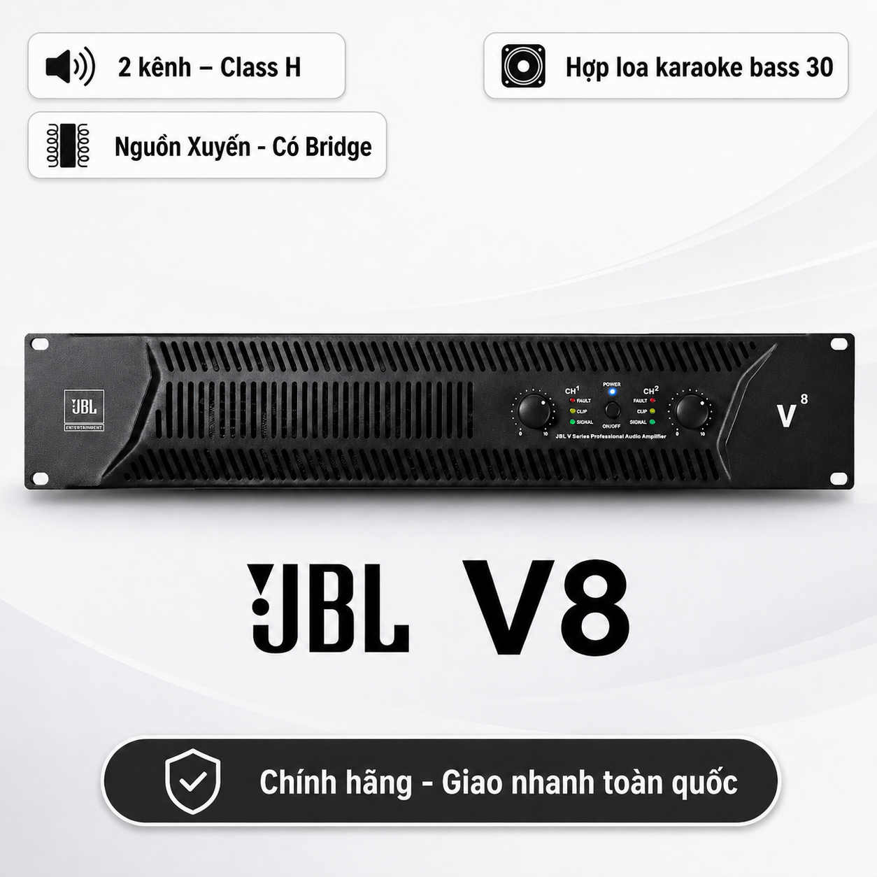 Cục đẩy công suất 2 kênh JBL V8 