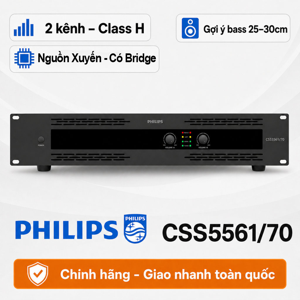 Cục đẩy công suất Philips CSS5561/70 (2 kênh, 600W, Class H)