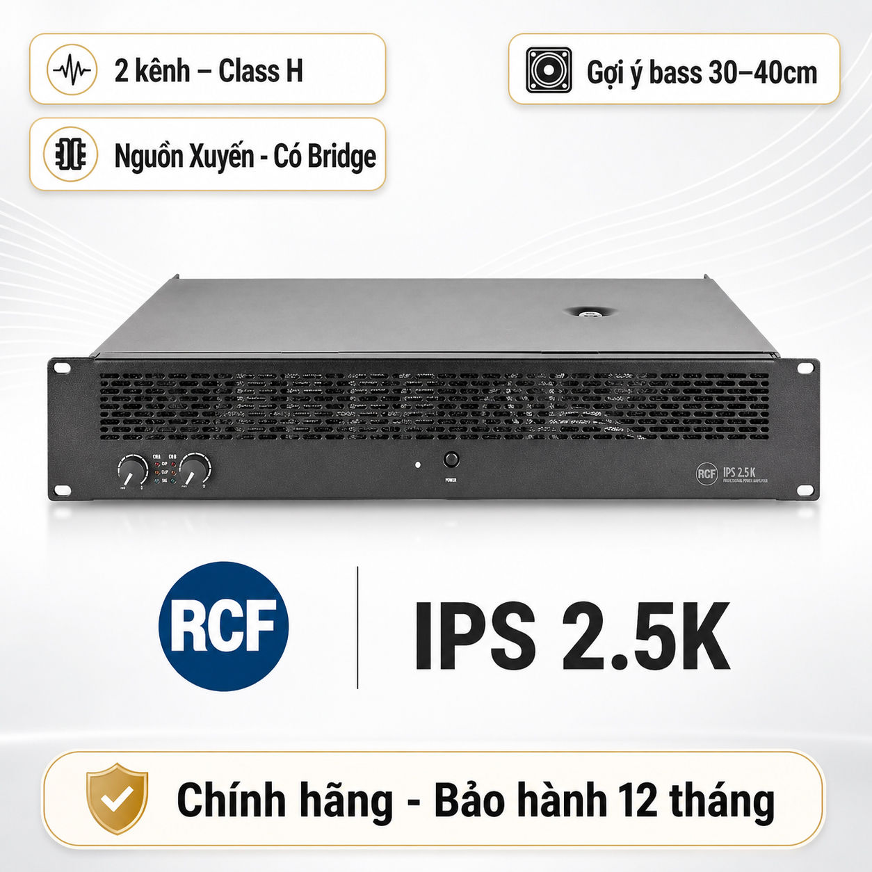 Cục đẩy công suất 2 kênh RCF IPS 2.5K (Class H, 800W)
