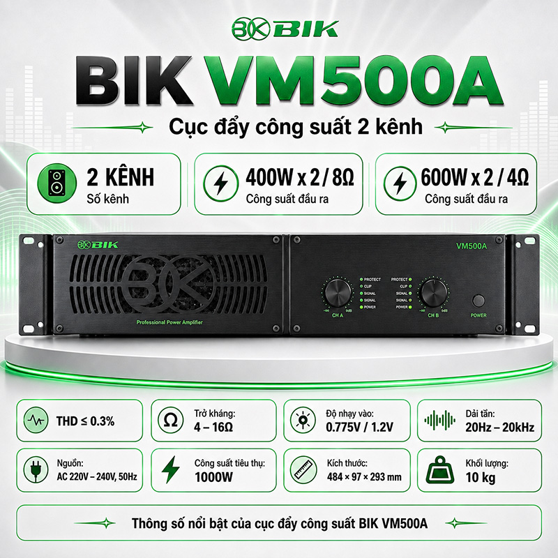 cục đẩy c&ocirc;ng suất BIK VM500A