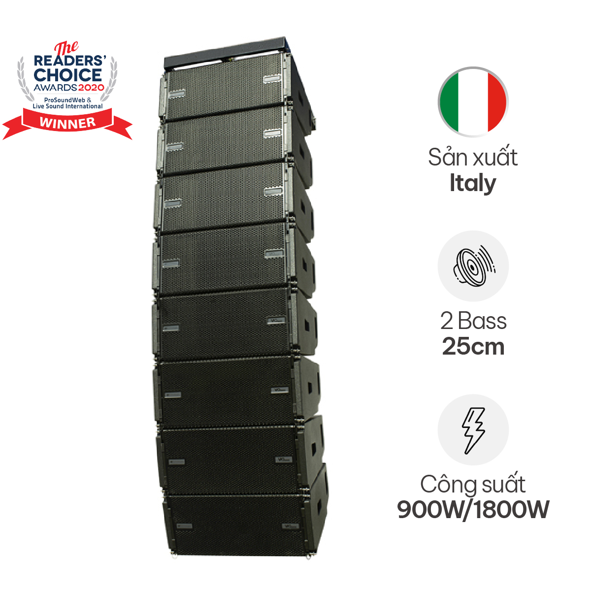 Loa array dBTechnologies Vio L210 (Active, Bass đôi 25cm, Từ Neo) 