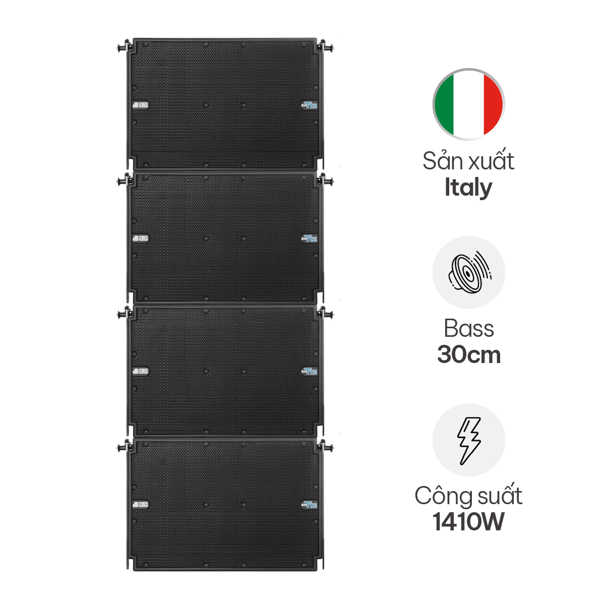 Loa array dBTechnologies DVA T12 (3 Way active, Bass 30cm, 3 Treble, 2 Mid, Từ Neo, 1410W RMS)