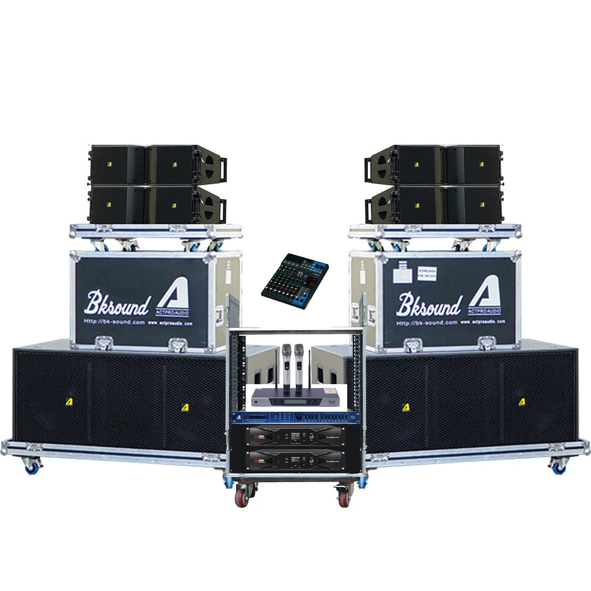 Dàn Line Array Passive Actpro DA04: 4 HQL 210, 2 HQS218 và thiết bị phối ghép mới