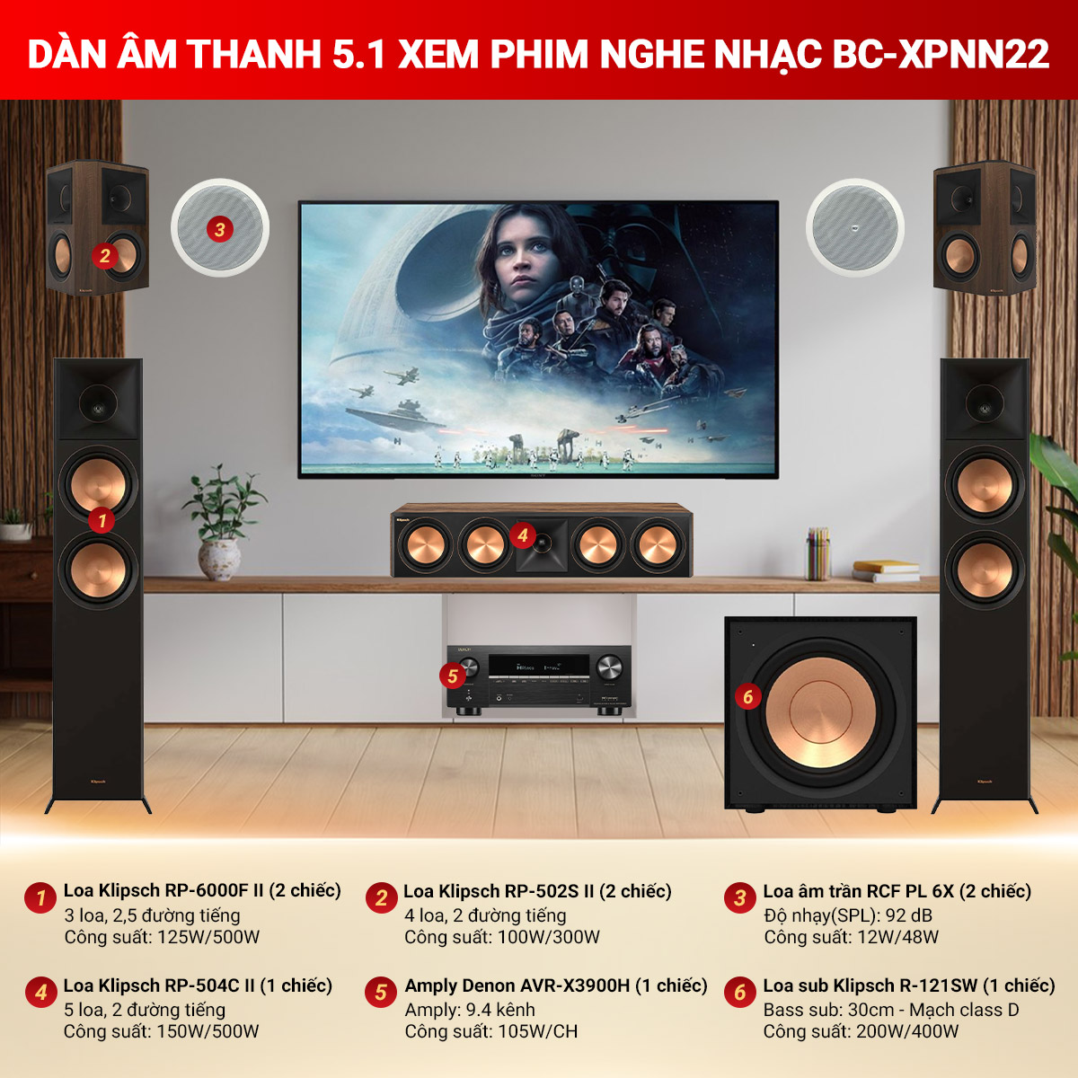 D&agrave;n &acirc;m thanh 5.1 xem phim nghe nhạc BC-XPNN22