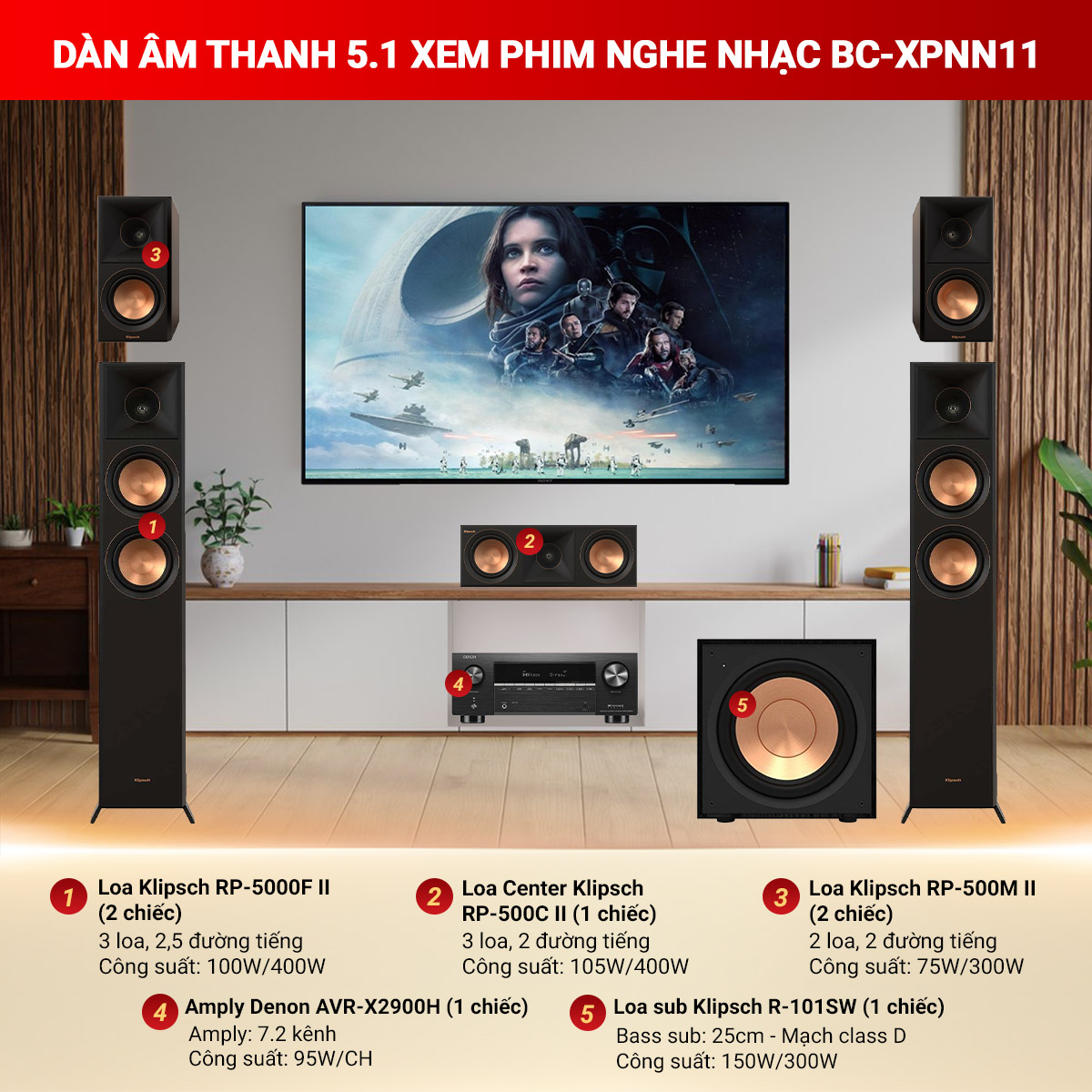 D&agrave;n &acirc;m thanh 5.1 xem phim nghe nhạc BC-XPNN11