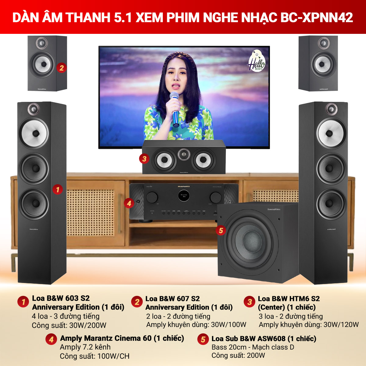 D&agrave;n &acirc;m thanh 5.1 xem phim nghe nhạc BC-XPNN42