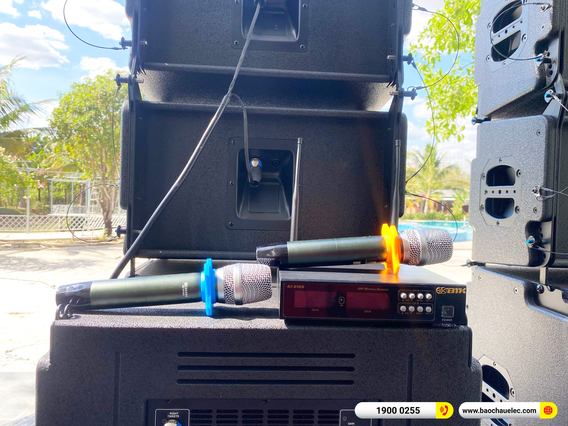 Lắp đặt d&agrave;n Line Array Temeisheng sự kiện cho anh L&acirc;m tại B&igrave;nh Phước (Active Temeisheng LT-15, BJ-U100) 
