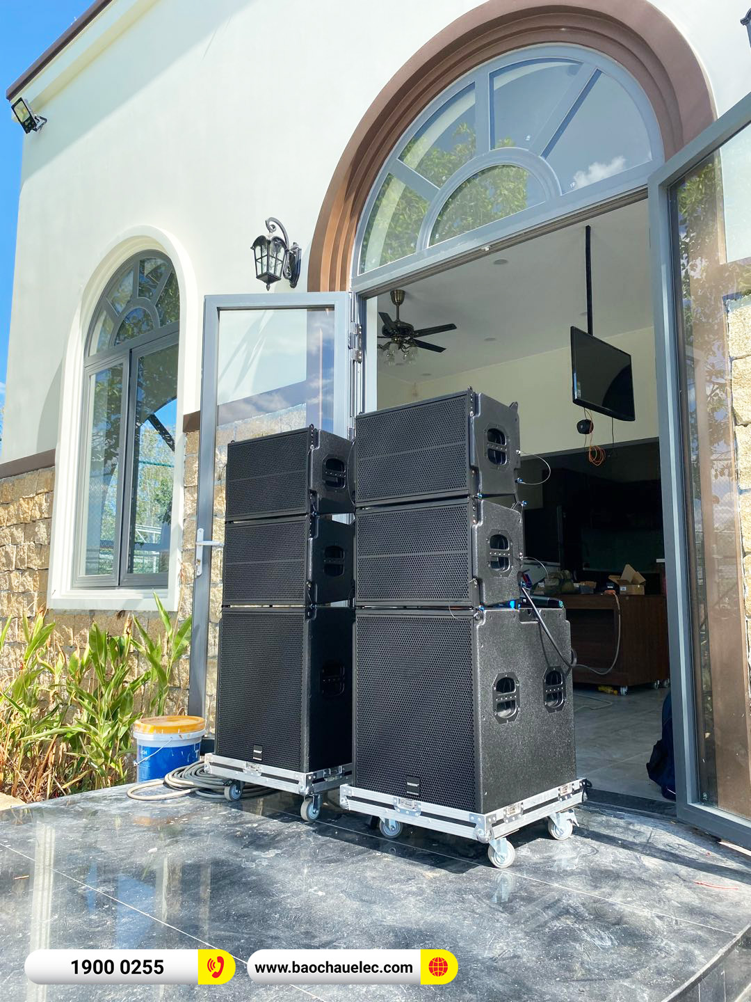 Lắp đặt d&agrave;n Line Array Temeisheng sự kiện cho anh L&acirc;m tại B&igrave;nh Phước (Active Temeisheng LT-15, BJ-U100) 