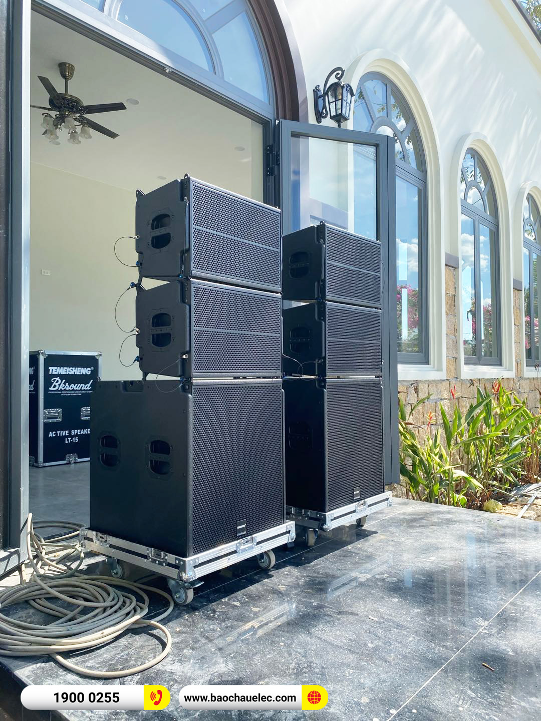 Lắp đặt d&agrave;n Line Array Temeisheng sự kiện cho anh L&acirc;m tại B&igrave;nh Phước (Active Temeisheng LT-15, BJ-U100) 