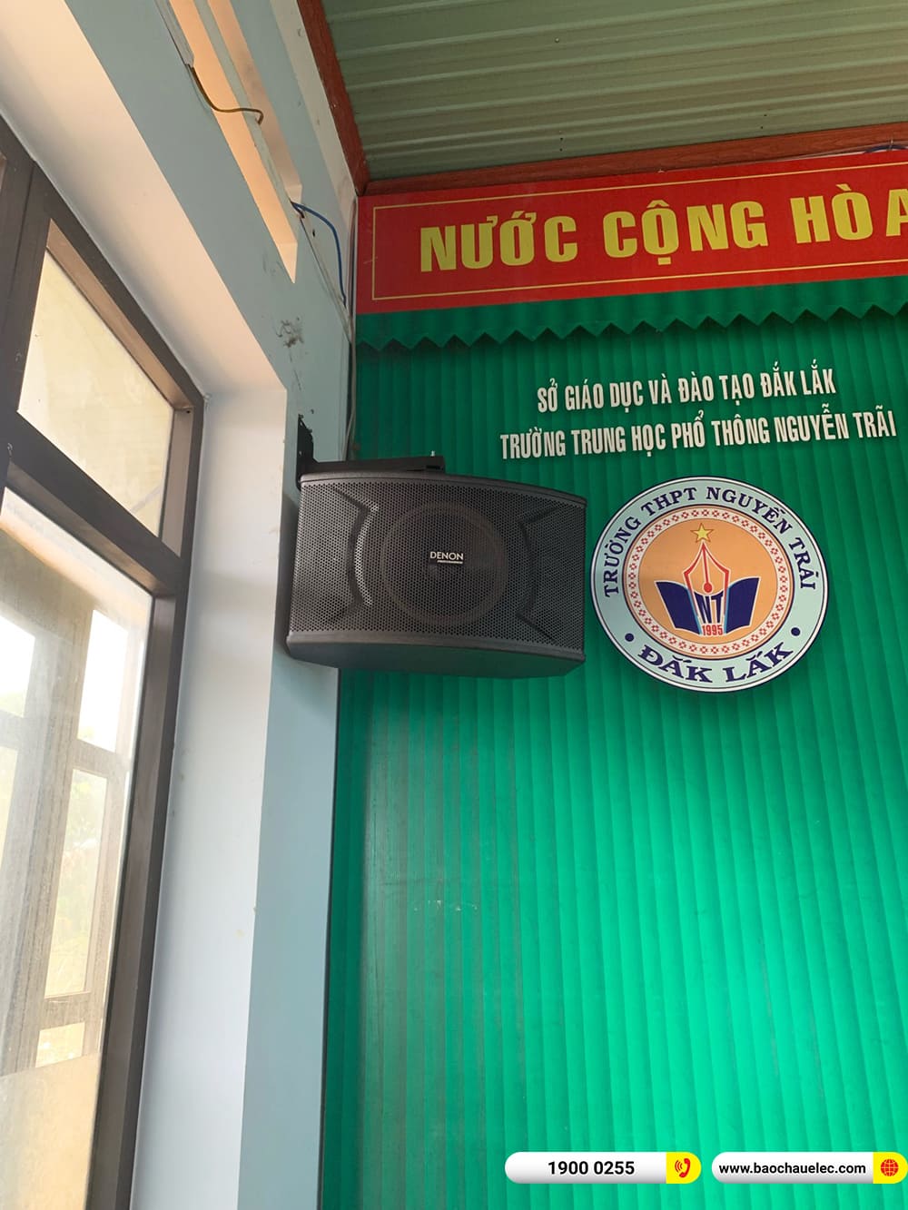 Lắp đặt d&agrave;n &acirc;m thanh hội trường Denon cho trường THPT Nguyễn Tr&atilde;i ở Đăk Lăk