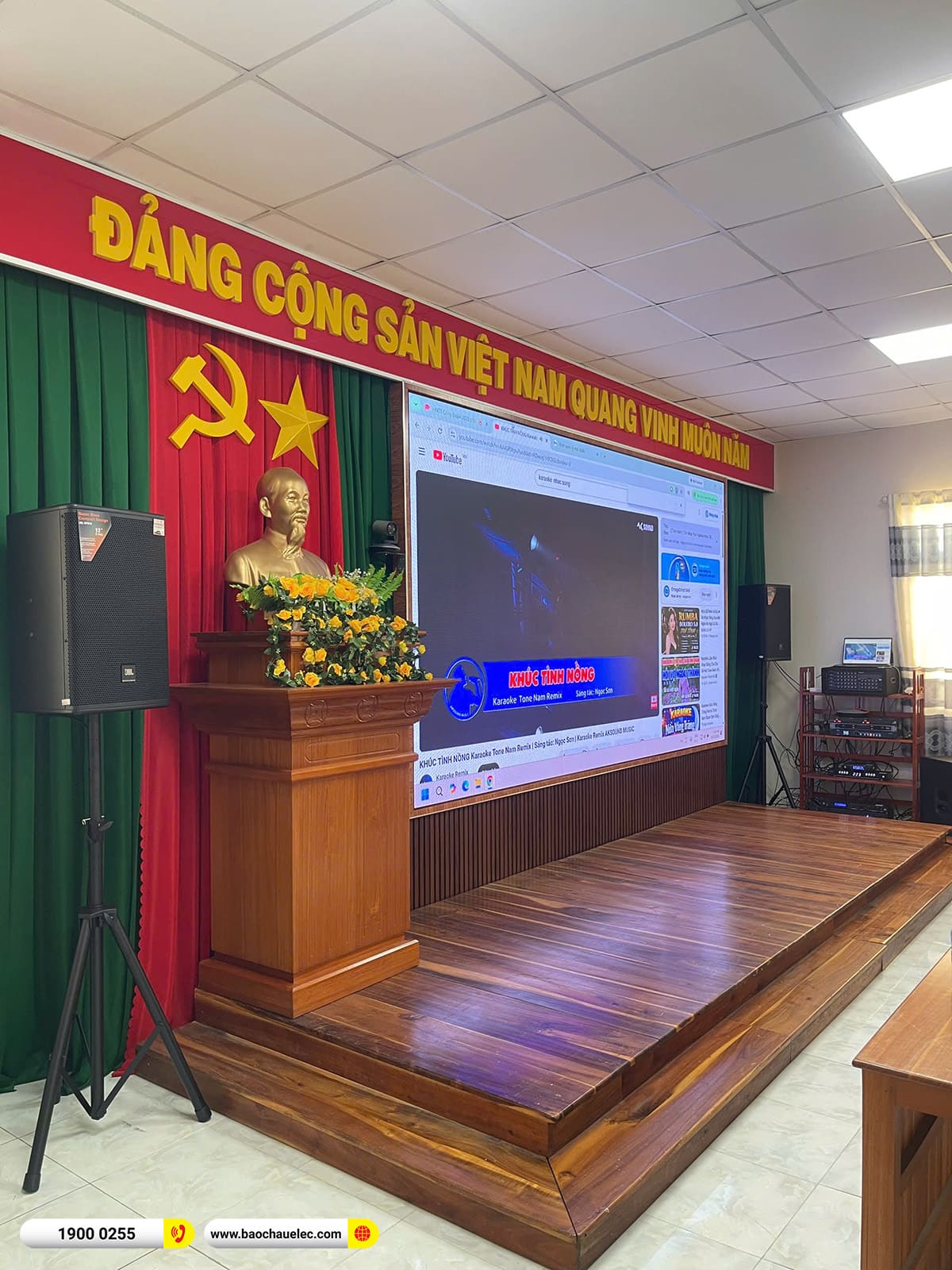 Lắp đặt dàn âm thanh hội trường JBL cho Ngân hàng Aribank Chợ Mới tại An Giang