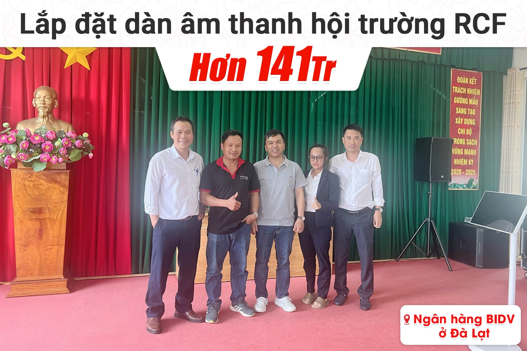 Lắp đặt dàn âm thanh hội trường RCF cho Ngân hàng BIDV tại Đà Lạt