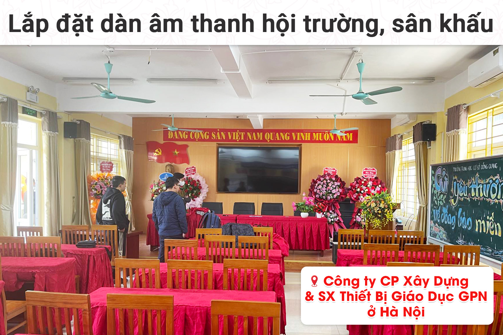 Lắp đặt dàn âm thanh hội trường, sân khấu trị giá hơn 72tr cho nhà hàng Ngôi Sao tại Thái Bình