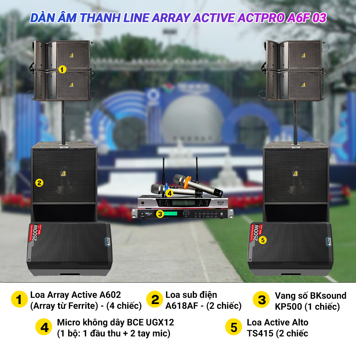 D&agrave;n &acirc;m thanh Line Array Active Actpro A6F 03