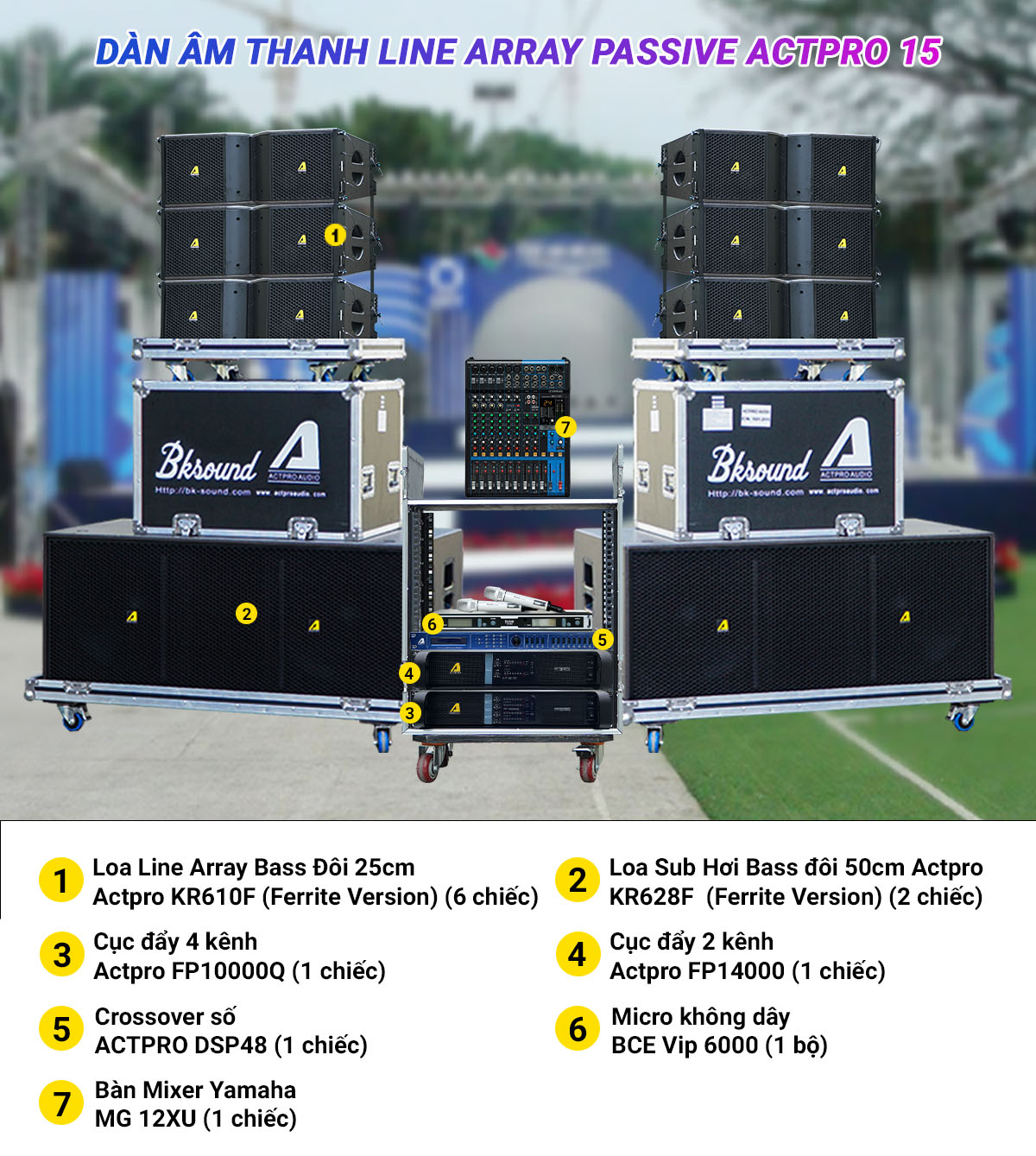 D&agrave;n &acirc;m thanh Line Array Passive Actpro 15