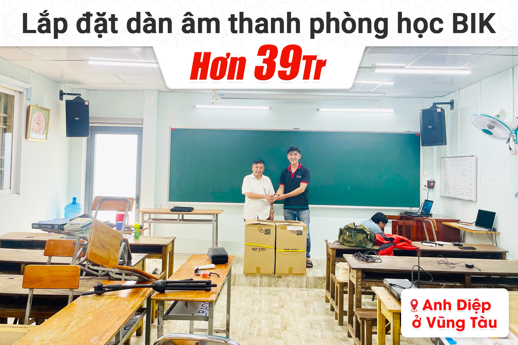Lắp đặt dàn âm thanh phòng học BIK cho anh Diệp tại Vũng Tàu