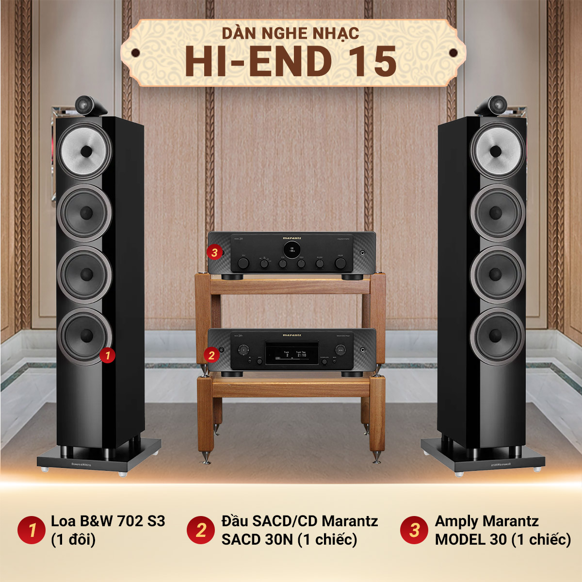 d&agrave;n &acirc;m thanh nghe nhạc Hiend 15