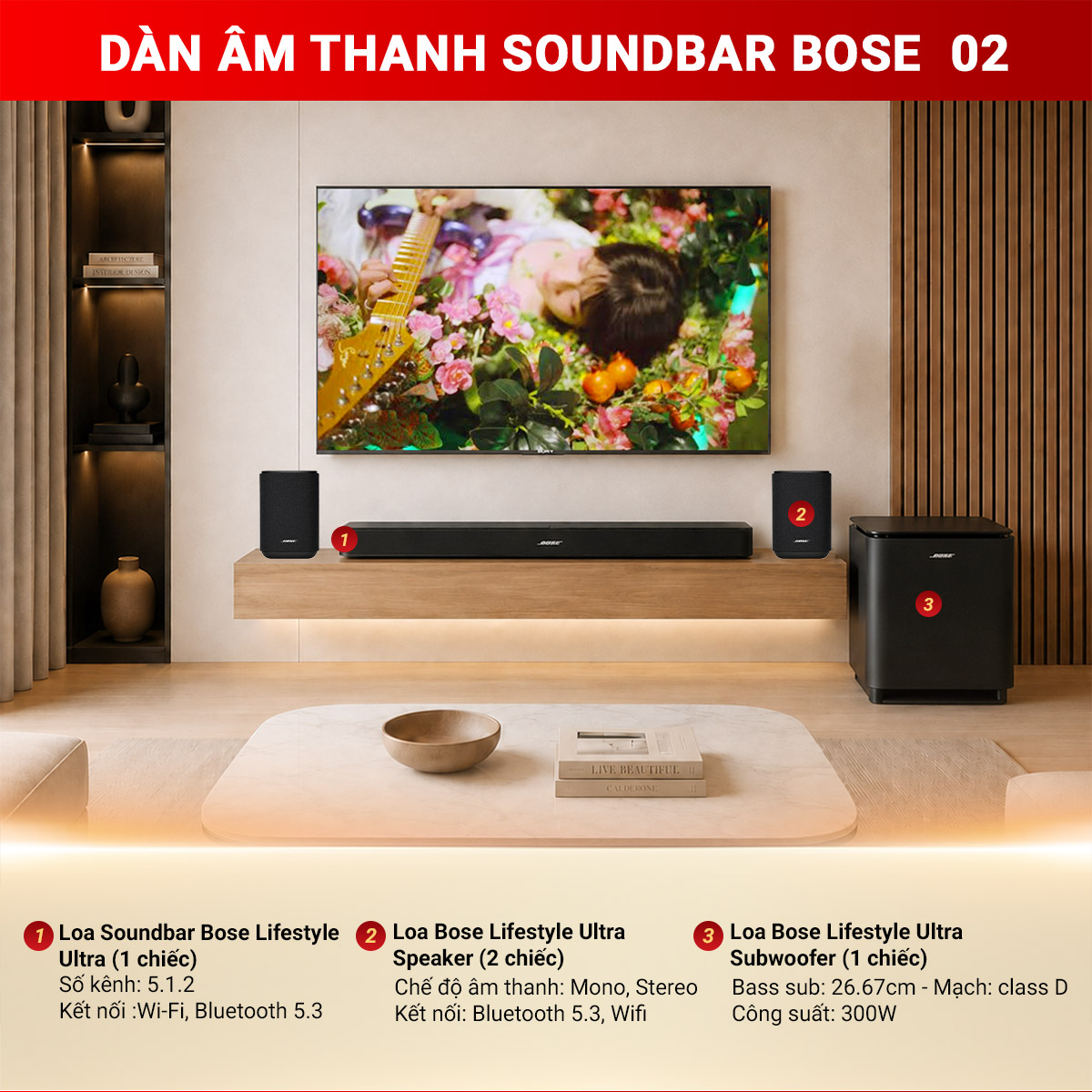 D&agrave;n &acirc;m thanh Soundbar Bose 02