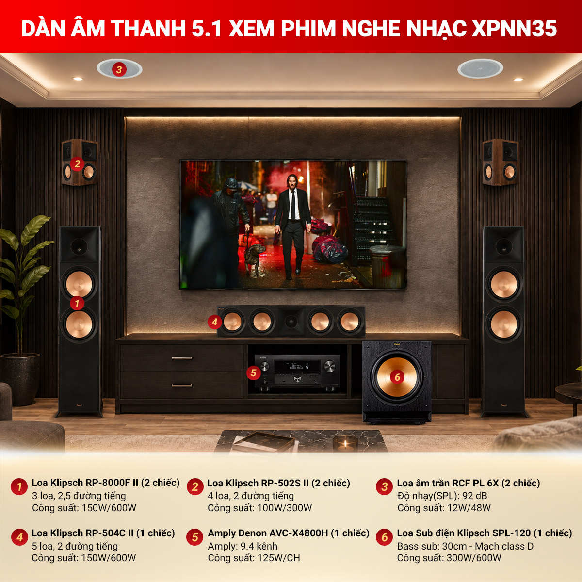 D&agrave;n &acirc;m thanh 5.1 xem phim nghe nhạc XPNN35