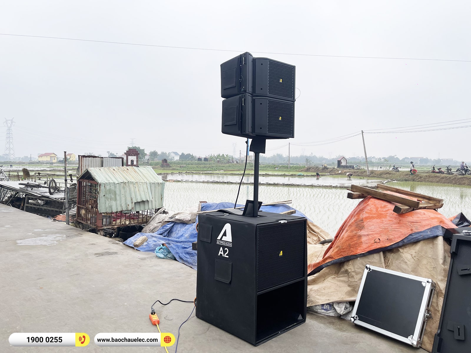 Lắp đặt dàn Line Array Actpro sự kiện, đám cưới gần 90tr cho anh Minh tại Bắc Ninh (Active Actpro A2, KP500, BCE VIP3000,…)