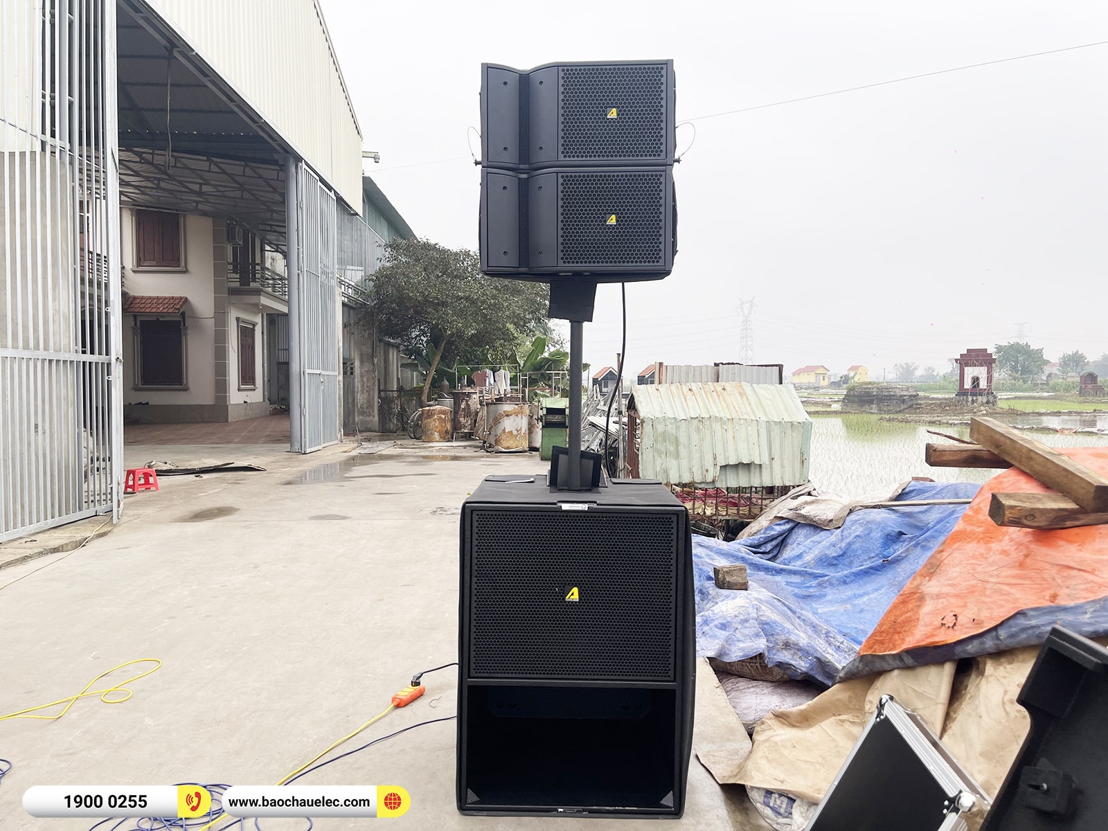 Lắp đặt dàn Line Array Actpro sự kiện, đám cưới gần 90tr cho anh Minh tại Bắc Ninh (Active Actpro A2, KP500, BCE VIP3000,…)