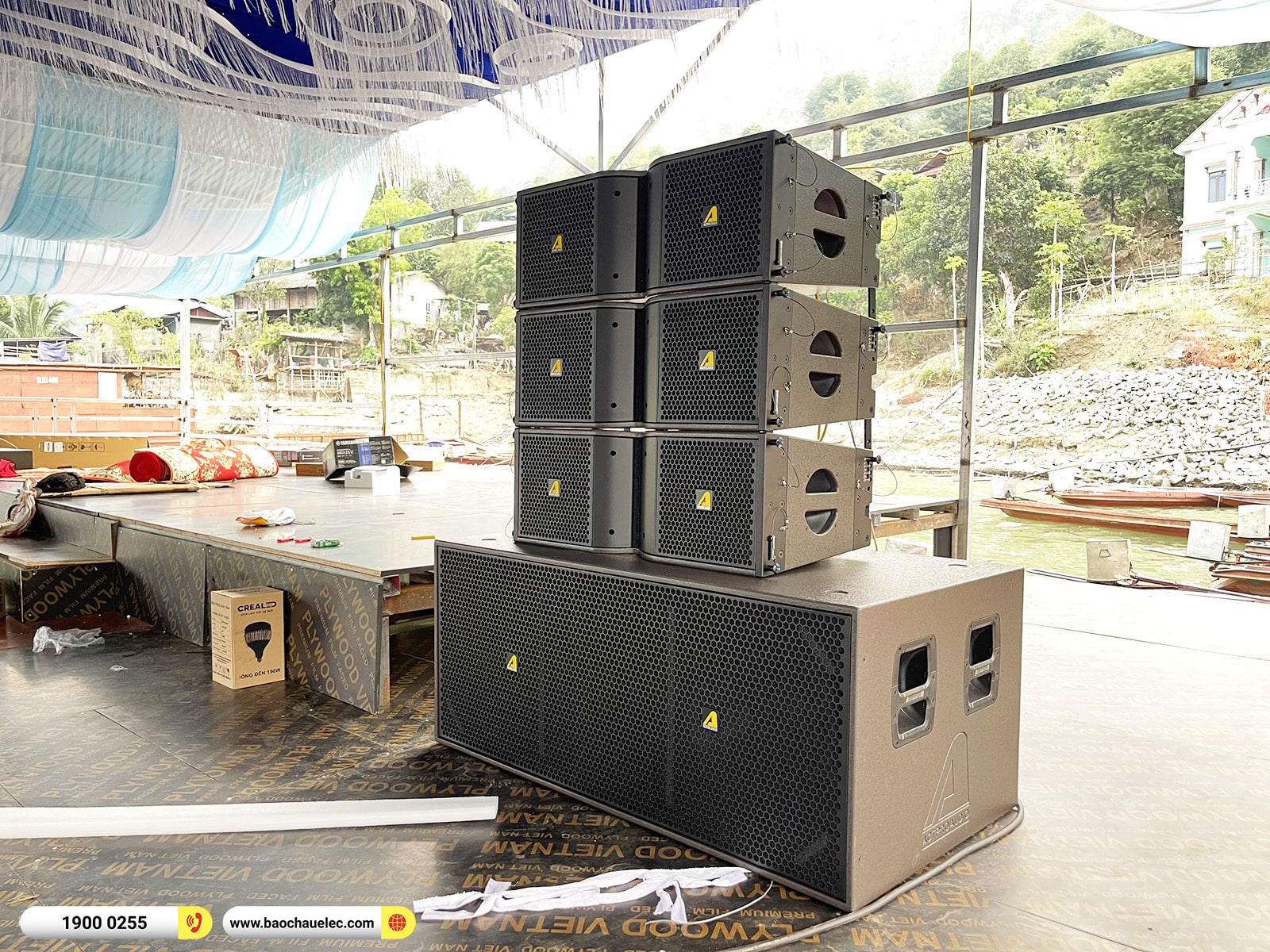 Lắp đặt d&agrave;n Line Array Actpro sự kiện, đ&aacute;m cưới khoảng 162tr cho anh B&ugrave;i tại Sơn La (Actpro KR210, Actpro KR28, FP14000, DSP48,&hellip;)