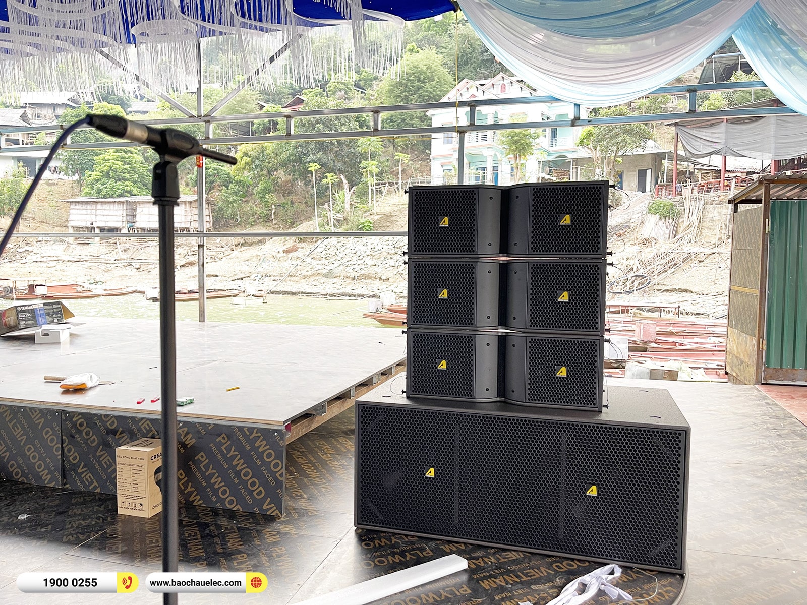 Lắp đặt d&agrave;n Line Array Actpro sự kiện, đ&aacute;m cưới khoảng 162tr cho anh B&ugrave;i tại Sơn La (Actpro KR210, Actpro KR28, FP14000, DSP48,&hellip;)