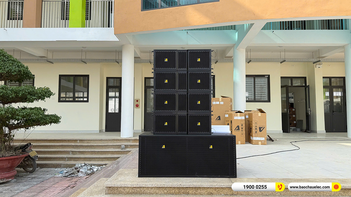 Lắp đặt d&agrave;n Line Array Actpro sự kiện, s&acirc;n khấu cho Trường THCS Trung H&ograve;a tại H&agrave; Nội 