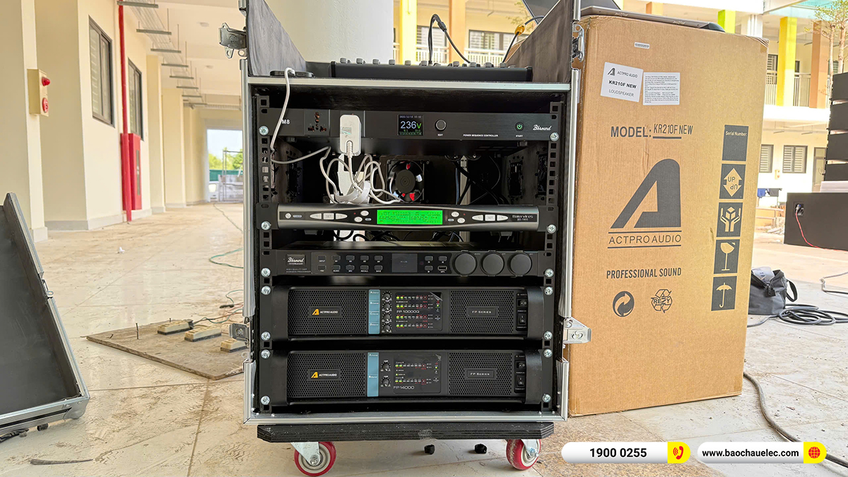 Lắp đặt d&agrave;n Line Array Actpro sự kiện, s&acirc;n khấu cho Trường THCS Trung H&ograve;a tại H&agrave; Nội 