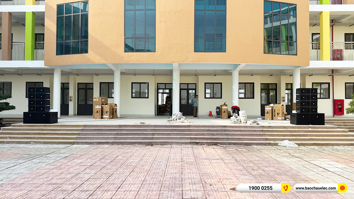 Lắp đặt d&agrave;n Line Array Actpro sự kiện, s&acirc;n khấu cho Trường THCS Trung H&ograve;a tại H&agrave; Nội 