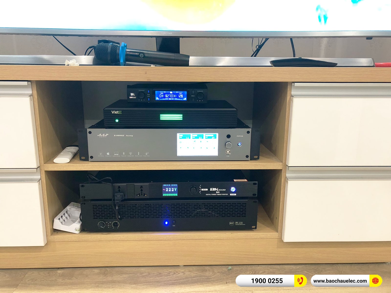 Lắp đặt d&agrave;n karaoke RCF khoảng 167tr cho anh Việt tại H&agrave; Nội (RCF C3110-126, IPS 2.5K, K9900II Luxury, 702AS MK3,...)