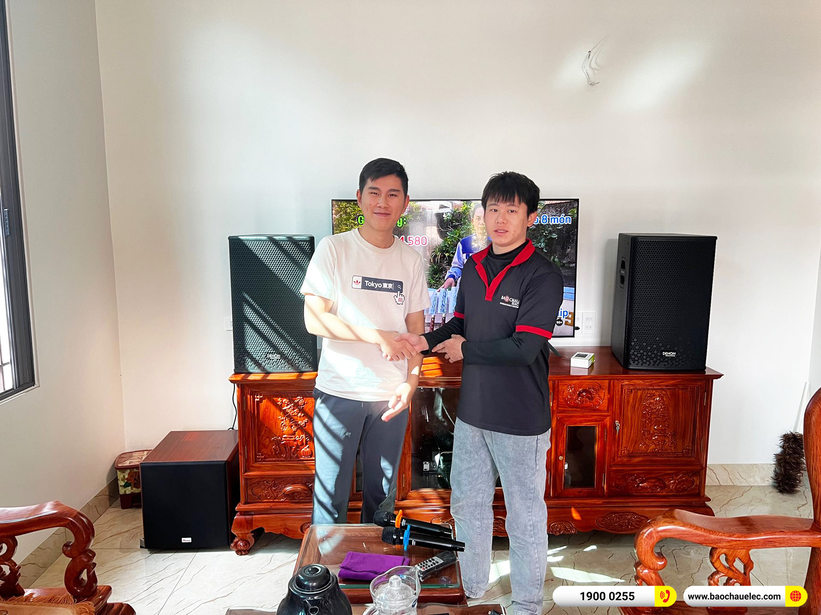Lắp đặt d&agrave;n karaoke Denon gần 34tr cho ch&uacute; Chung tại H&agrave; Nội