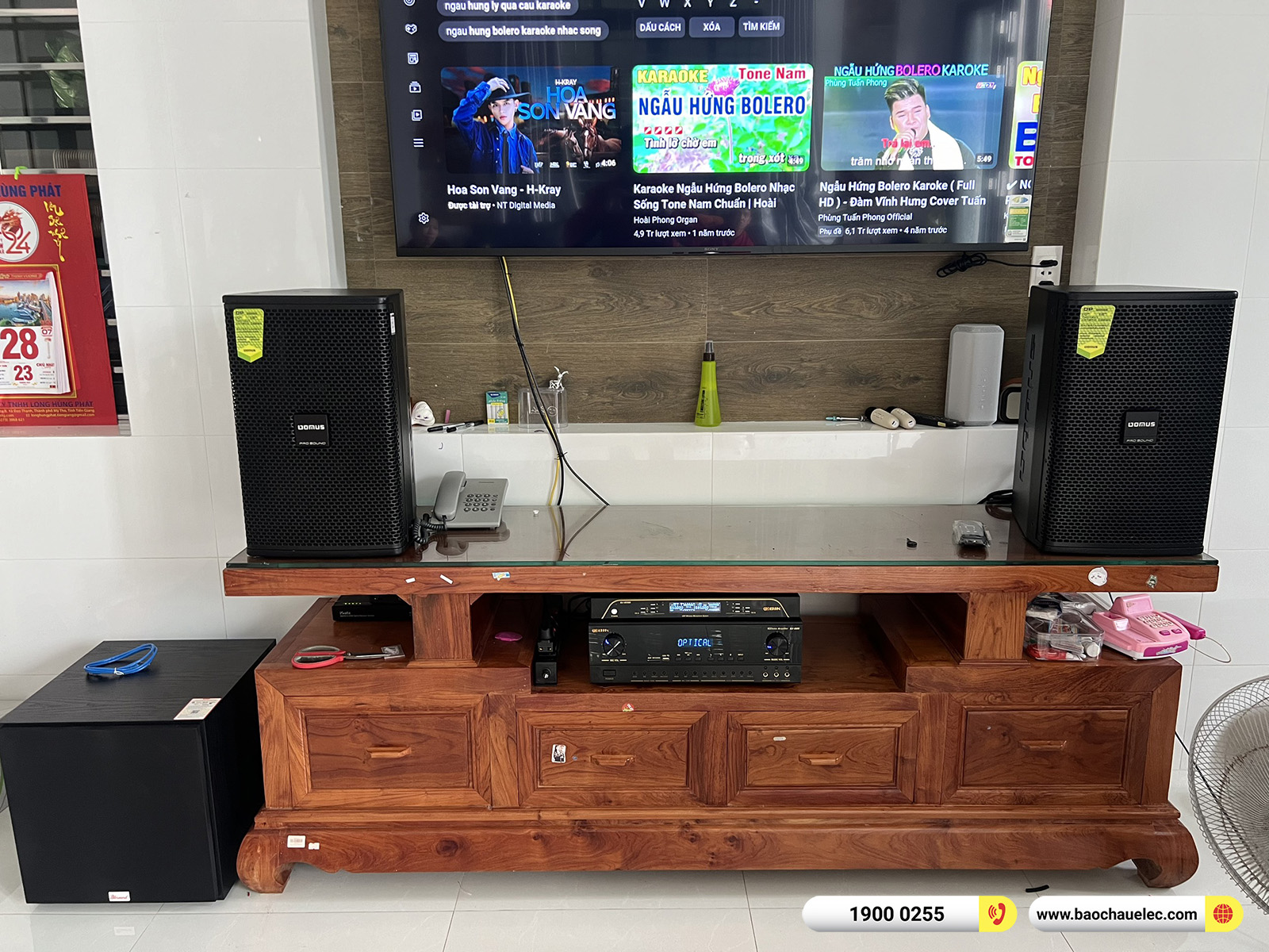 Lắp đặt d&agrave;n karaoke Domus hơn 25tr cho anh Cường tại Bến Tre