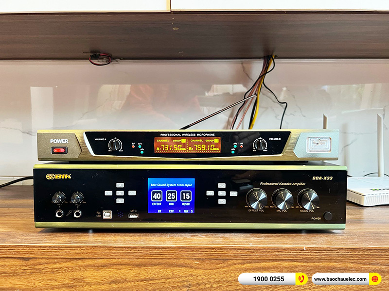 Lắp đặt d&agrave;n karaoke BIK hơn 12tr cho anh Diệu tại H&agrave; Nội (BIK BH-X631, BIK BDA-X33)