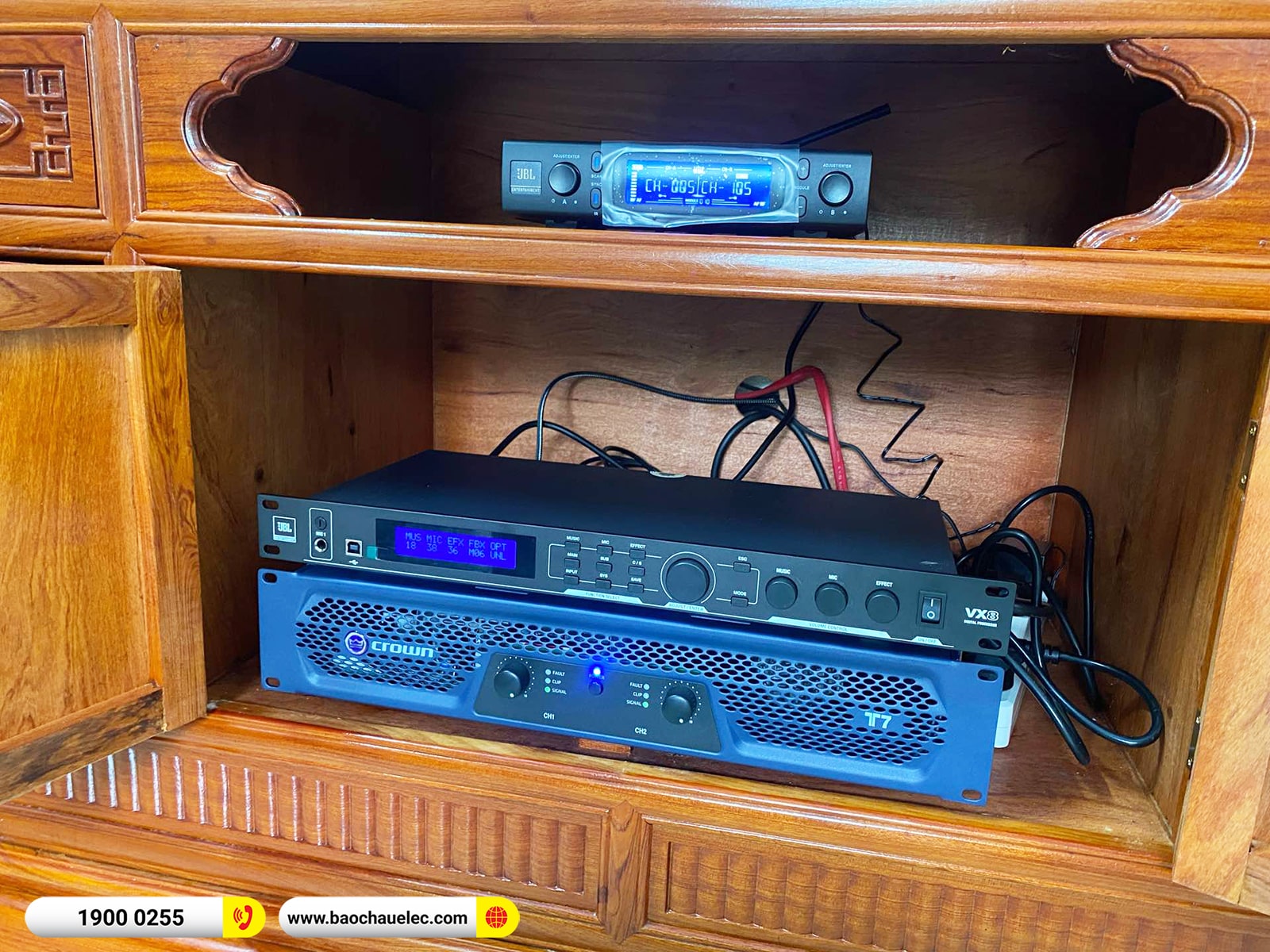 Lắp đặt d&agrave;n karaoke JBL gần 59tr cho anh Huấn tại Hải Dương (JBL MTS12, Crown T7, JBL VX8, JBL VM300)