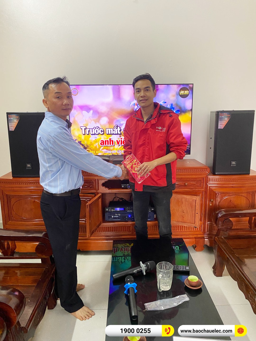 Lắp đặt d&agrave;n karaoke JBL gần 59tr cho anh Huấn tại Hải Dương (JBL MTS12, Crown T7, JBL VX8, JBL VM300)