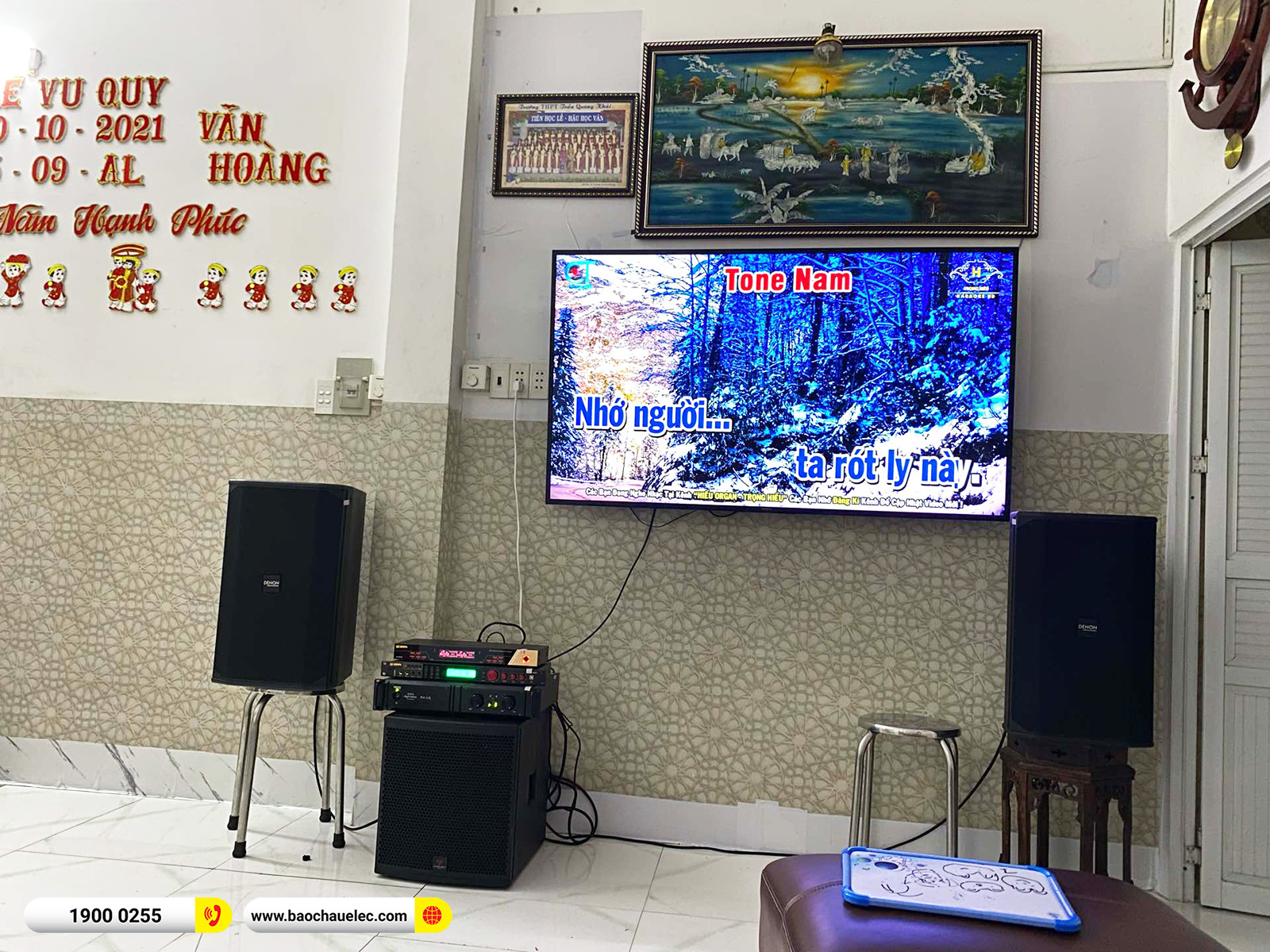 Lắp đặt d&agrave;n karaoke Denon gần 72tr cho anh Hưng tại TPHCM
