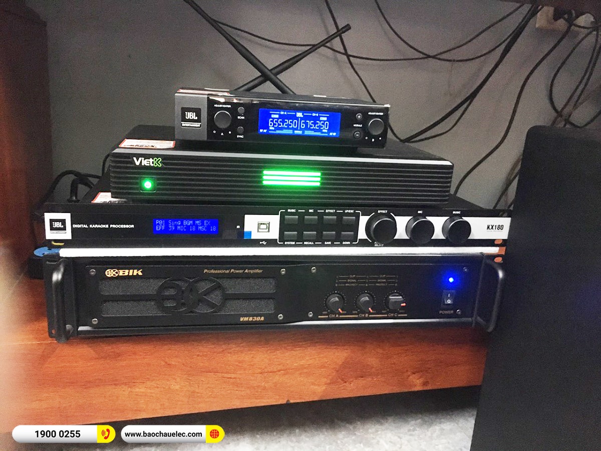 Lắp đặt d&agrave;n karaoke JBL hơn 74tr cho anh Long tại Bắc Ninh (JBL MTS12, VM830A, KX180A, W66 Plus, VM200,&hellip;)